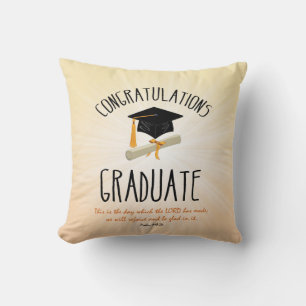 Religious Graduation Gold Starburst with Black Cap Cushion