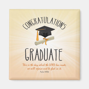Religious Graduation Gold Starburst with Black Cap Magnet