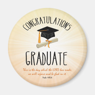 Religious Graduation Gold Starburst with Black Cap Magnet