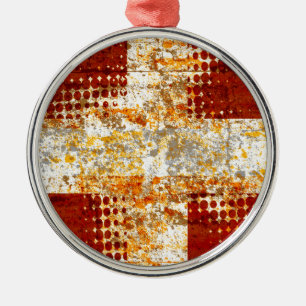 Religious halftone cross metal ornament