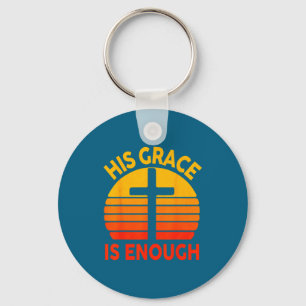 Religious His Grace Is Enough Cross Christian Vint Key Ring