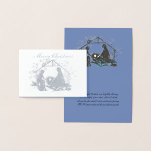 Religious Holy Baby Jesus Christmas Nativity Foil Card