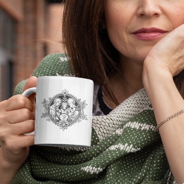 Religious Holy Family Catholic Jesus Mary Joseph Two-Tone Coffee Mug (Creator Uploaded)