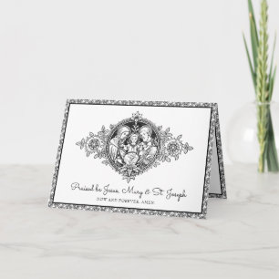 Religious Holy Family Jesus Mary Joseph Line Art Card