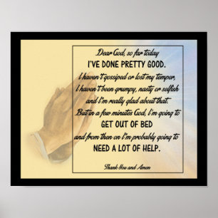 Religious Humor - Funny Prayer Poster