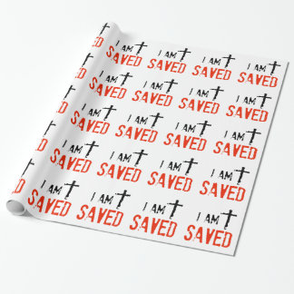 Religious I Am Saved Wrapping Paper