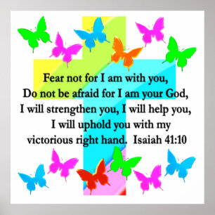 RELIGIOUS ISAIAH 41:10 SCRIPTURE VERSE POSTER