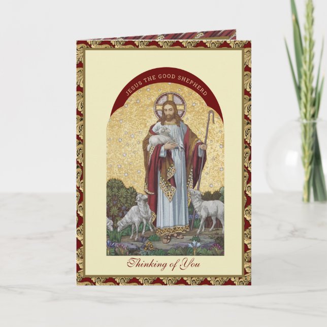 Religious Jesus Good Shepherd Encourage Scripture Card (Front)