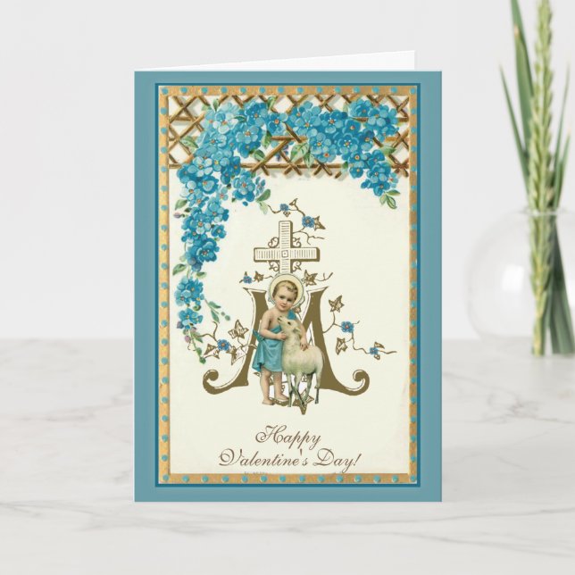 Religious Jesus Lamb Valentine's Day Card (Front)