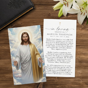 Religious Jesus Remembrance Sympathy Prayer Card