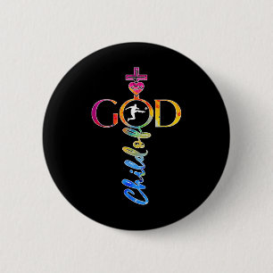 Religious Jesus Soccer Child Of God Soccer _1 6 Cm Round Badge
