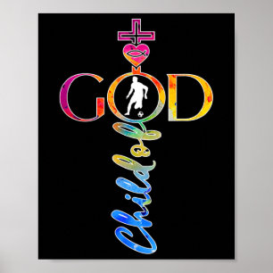 Religious Jesus Soccer Child Of God Soccer Poster
