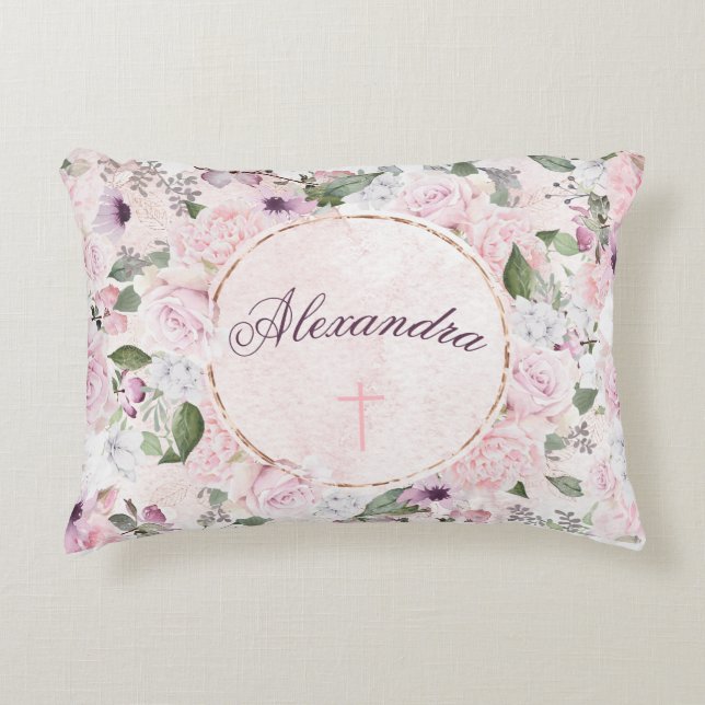 Religious Keepsake Baptism Christening Communion  Decorative Cushion (Front)