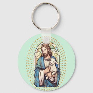 Religious Keychain God and Lamb
