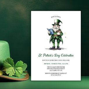 Religious Leprechaun St Patricks Day Party Invitation