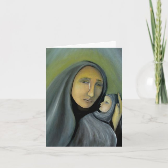 Religious Madonna And Child Christmas Religious Holiday Card (Front)