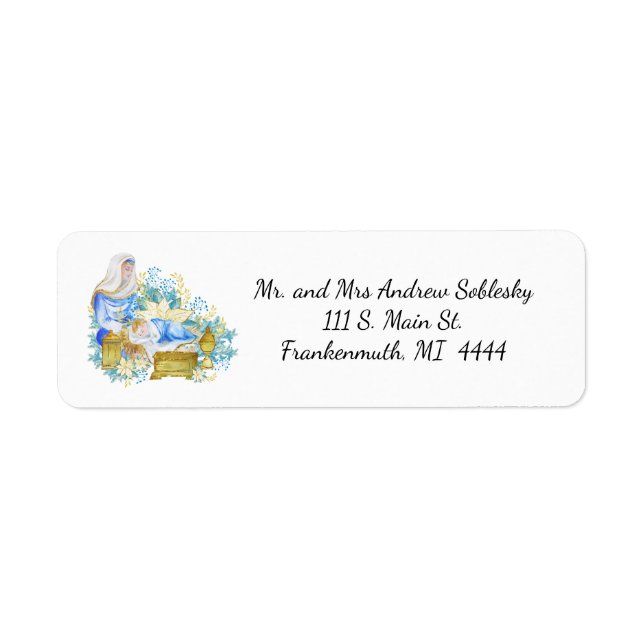 Religious Manager Scene Return Address Label (Front)