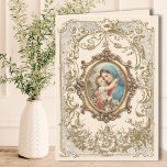 Religious Mary Baby Jesus Vintage Catholic Card<br><div class="desc">Featuring a traditional Catholic image of the Blessed Virgin Mother Mary holding the Baby Jesus in her arms.  All text and fonts may be modified.</div>