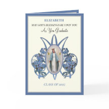 Religious Mary Floral Graduation Catholic