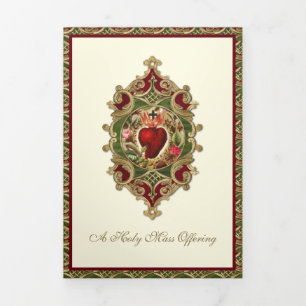 Religious Mass Offering Virgin Mary  Jesus Tri-Fold Card