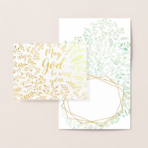 Religious May God be with you Sympathy Foil Card