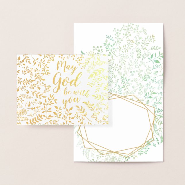 Religious May God be with you Sympathy Foil Card (Display)