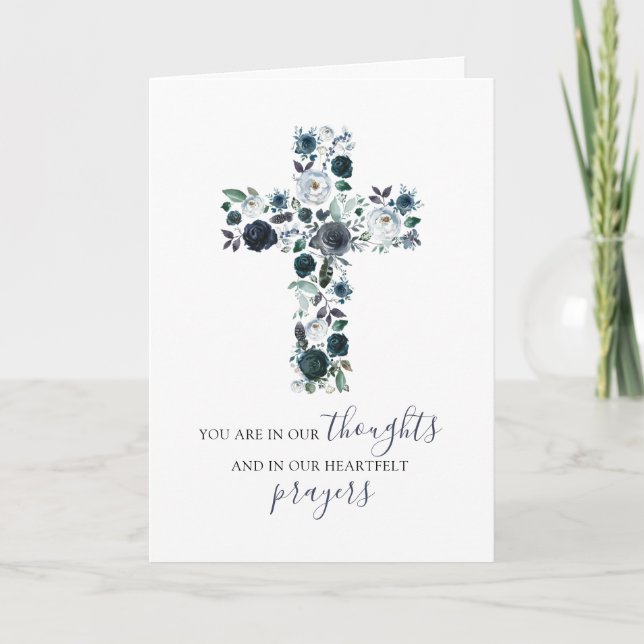Religious Men Sympathy | Thoughts & Prayers Card (Front)