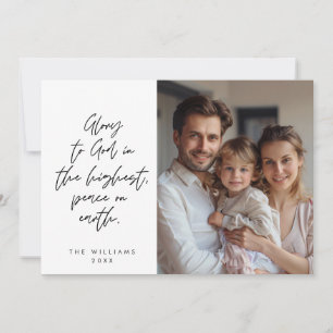 Religious, Merry Christmas, Christian Family Photo Holiday Card