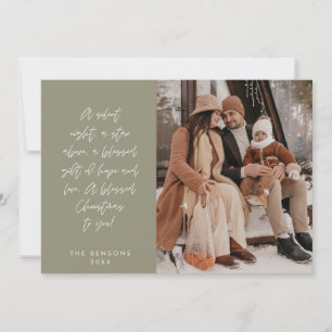 Religious, Merry Christmas, Christian Family Photo Holiday Card