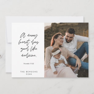 Religious, Merry Christmas, Christian Family Photo Holiday Card