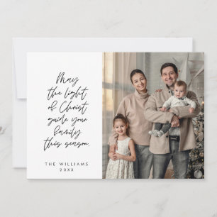 Religious, Merry Christmas, Christian Family Photo Holiday Card