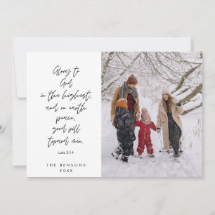 Religious, Merry Christmas, Christian Family Photo Holiday Card