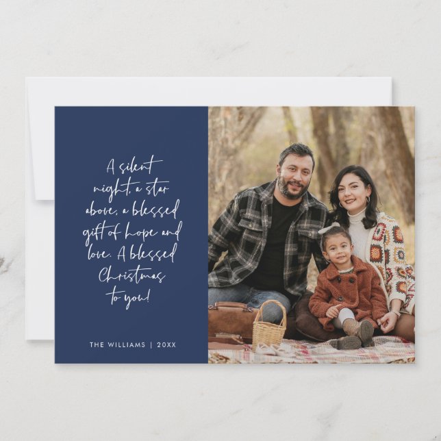 Religious, Merry Christmas, Christian Family Photo Holiday Card (Front)