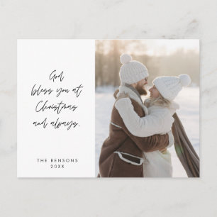 Religious, Merry Christmas, Christian Family Photo Postcard