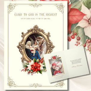Religious Mother Mary Angels Baby Jesus Photo Holiday Card