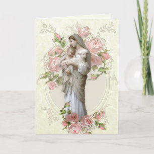 Religious Mothers Day Blessed Virgin Mary Vintage Card
