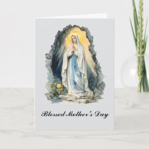 Religious Mothers Day Our Lady Of Lourdes Mary Card