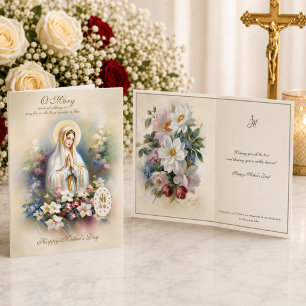 Religious Mother's Day Virgin Mary Floral Card