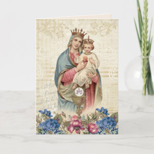 Religious Mothers Day Virgin Mary Jesus Eucharist Card