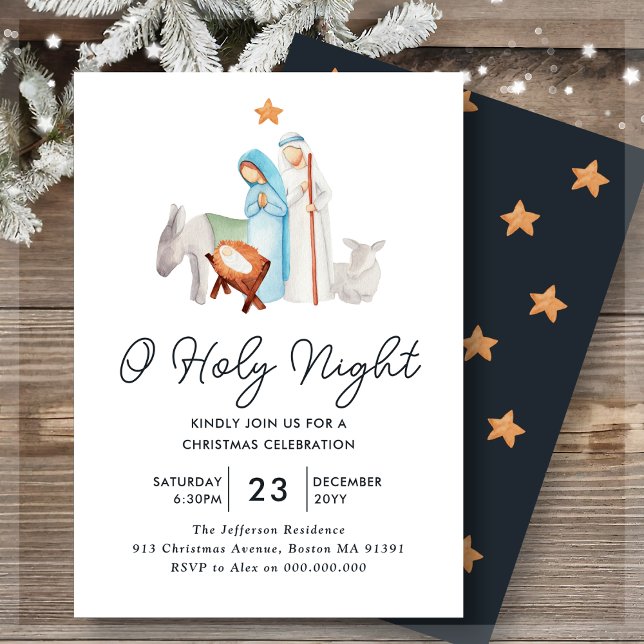 Religious Nativity Manger Christmas Celebration Invitation (Creator Uploaded)