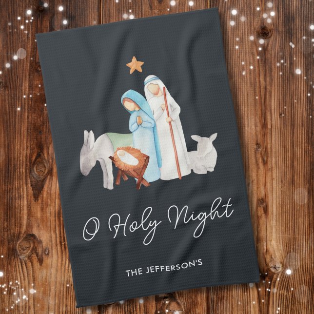 Religious Nativity Manger Christmas  Tea Towel (Creator Uploaded)