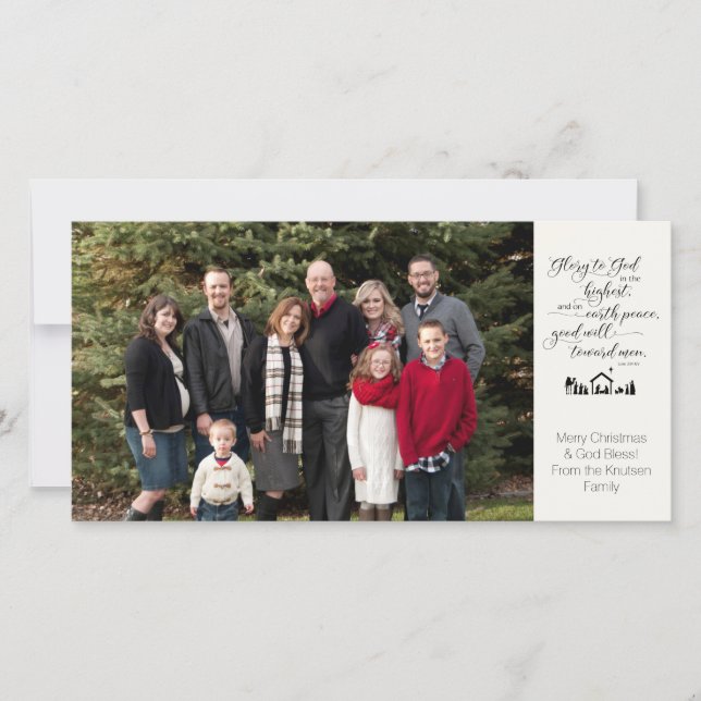 Religious Nativity Photo Christmas Card KJV Verse (Front)