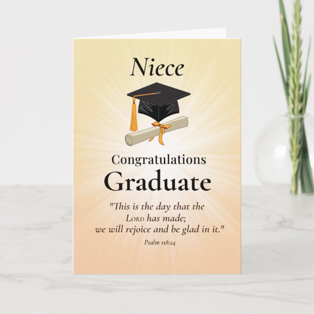 Religious Niece Graduation Congratulate Christian Card (Front)