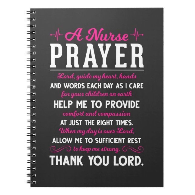 Religious Nurse Prayer Christian Nursing Lord Notebook (Front)