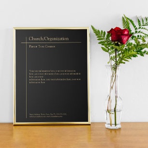 Religious Organisation Golden Cross Black Minimal Custom Letterhead