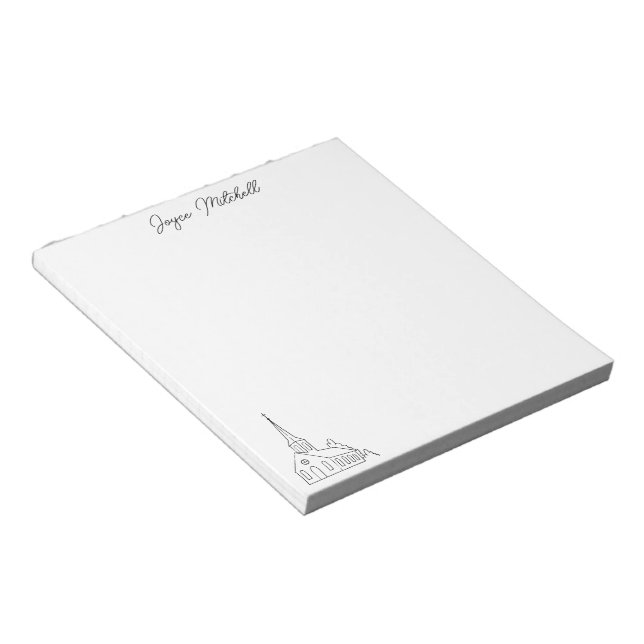 Religious Personalised Name Church Minimal Notepad (Angled)