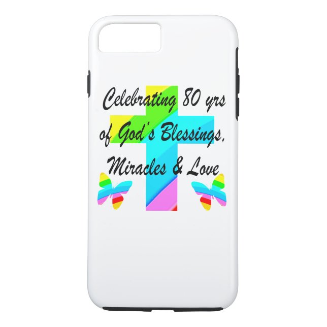 RELIGIOUS PERSONALIZED 80TH BIRTHDAY DESIGN Case-Mate iPhone CASE (Back)