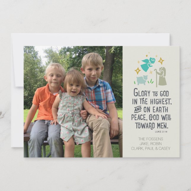 Religious Photo Christmas card with Biblical verse (Front)