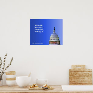 Religious Poster -- a Blessed Nation