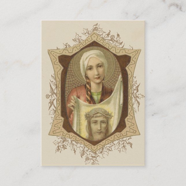 Religious Prayer to St. Veronica Veil of Jesus Business Card (Front)